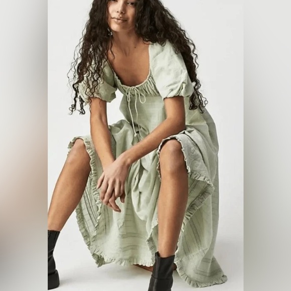 Free People Light Green Maxi Dress - Picture 3 of 8